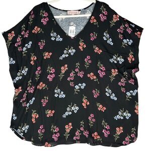 Philosophy Republic Clothing Woman Botanical Print V-Neck Blouse Women's 3X NWT
